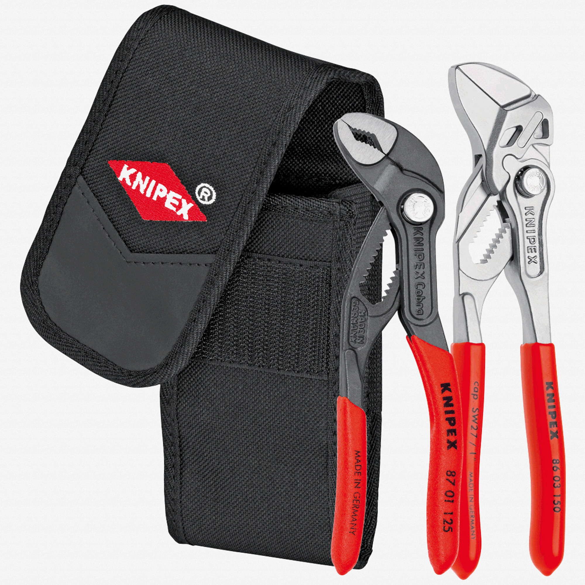 Knipex Mini Pliers Belt Pouch Set, 2 Pieces - Cobra and Pliers Wrench
